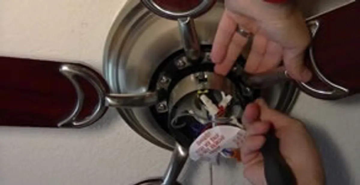 Ceiling fan installation with electrical wiring and mounting by professional electrician in Fort Wayne, IN