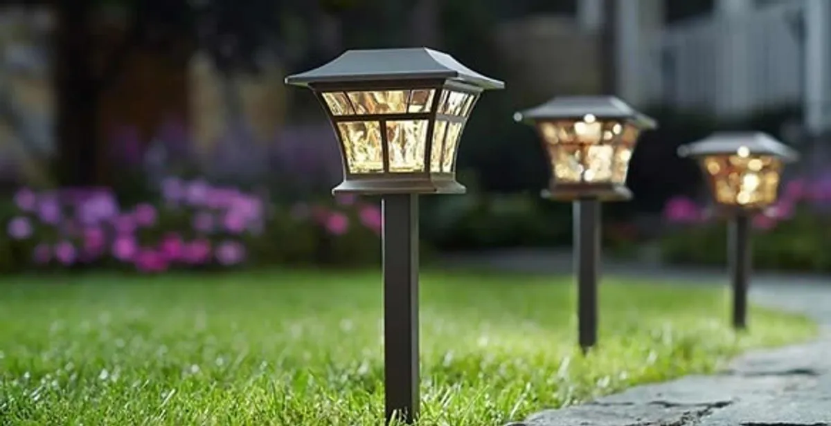 landscape lighting installation services with professionally installed pathway lights in Fort Wayne, IN
